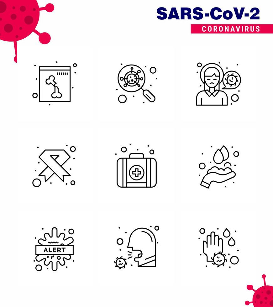 Coronavirus Prevention 25 icon Set Blue sign medical headache hiv aids viral coronavirus 2019nov disease Vector Design Elements