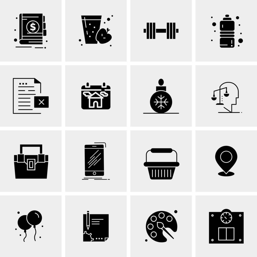 16 iconos de negocios universales vector ilustración de icono creativo para usar en proyectos relacionados con la web y dispositivos móviles