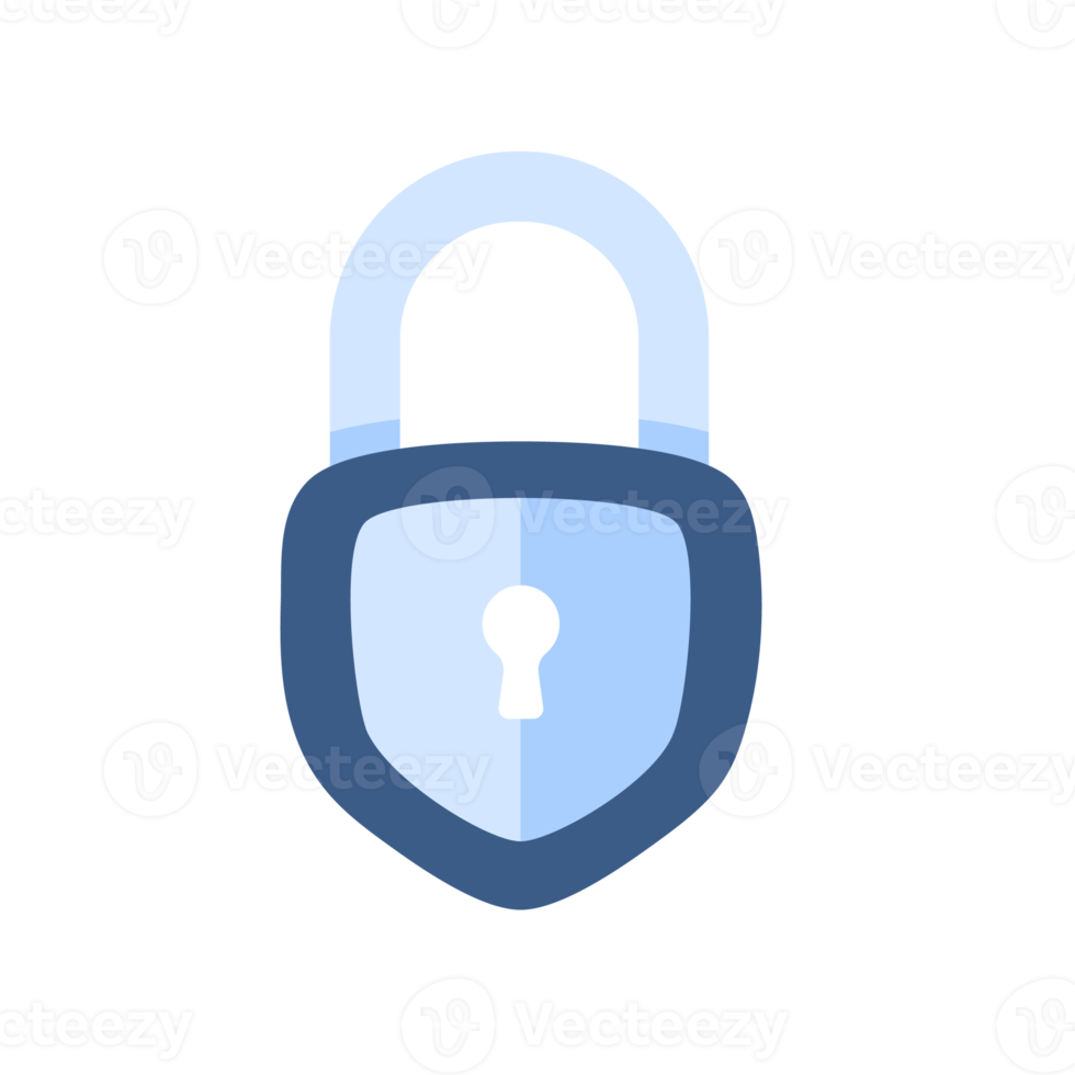 desbloquear el candado con tecnología de autenticación. concepto de protección de la privacidad png