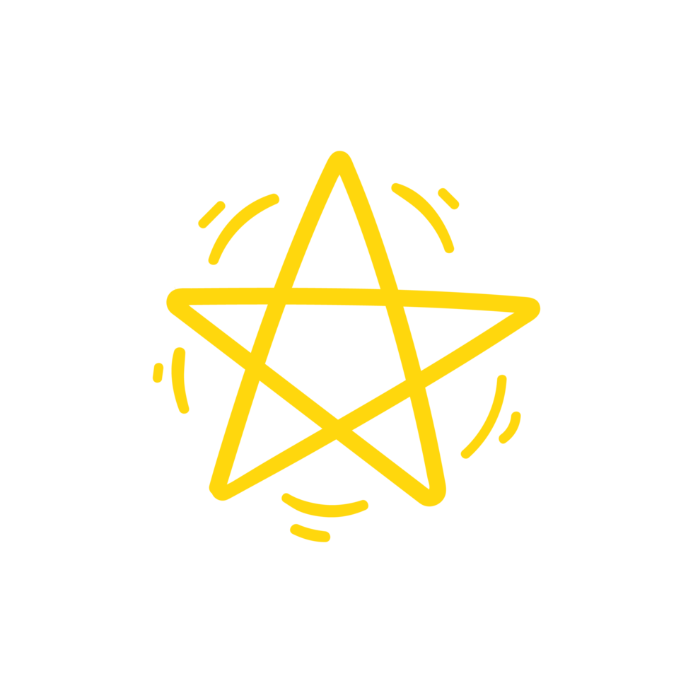 hand drawn star collection simple design png