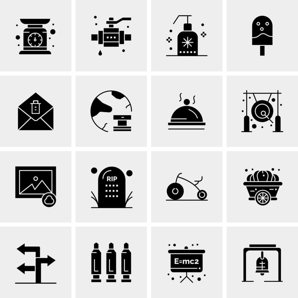 16 iconos de negocios universales vector ilustración de icono creativo para usar en proyectos relacionados con la web y dispositivos móviles