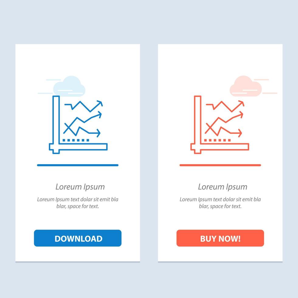 Graph Analysis Analytic Analytics Chart Data  Blue and Red Download and Buy Now web Widget Card Template vector