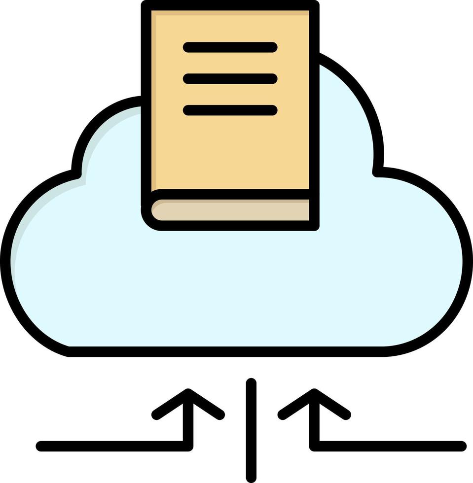 Cloud Arrow Book Notebook  Flat Color Icon Vector icon banner Template