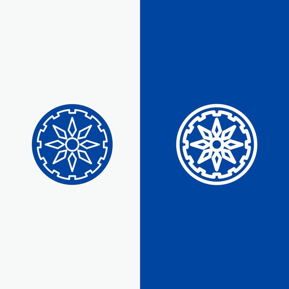 Circle Country India Line and Glyph Solid icon Blue banner Line and Glyph Solid icon Blue banner vector