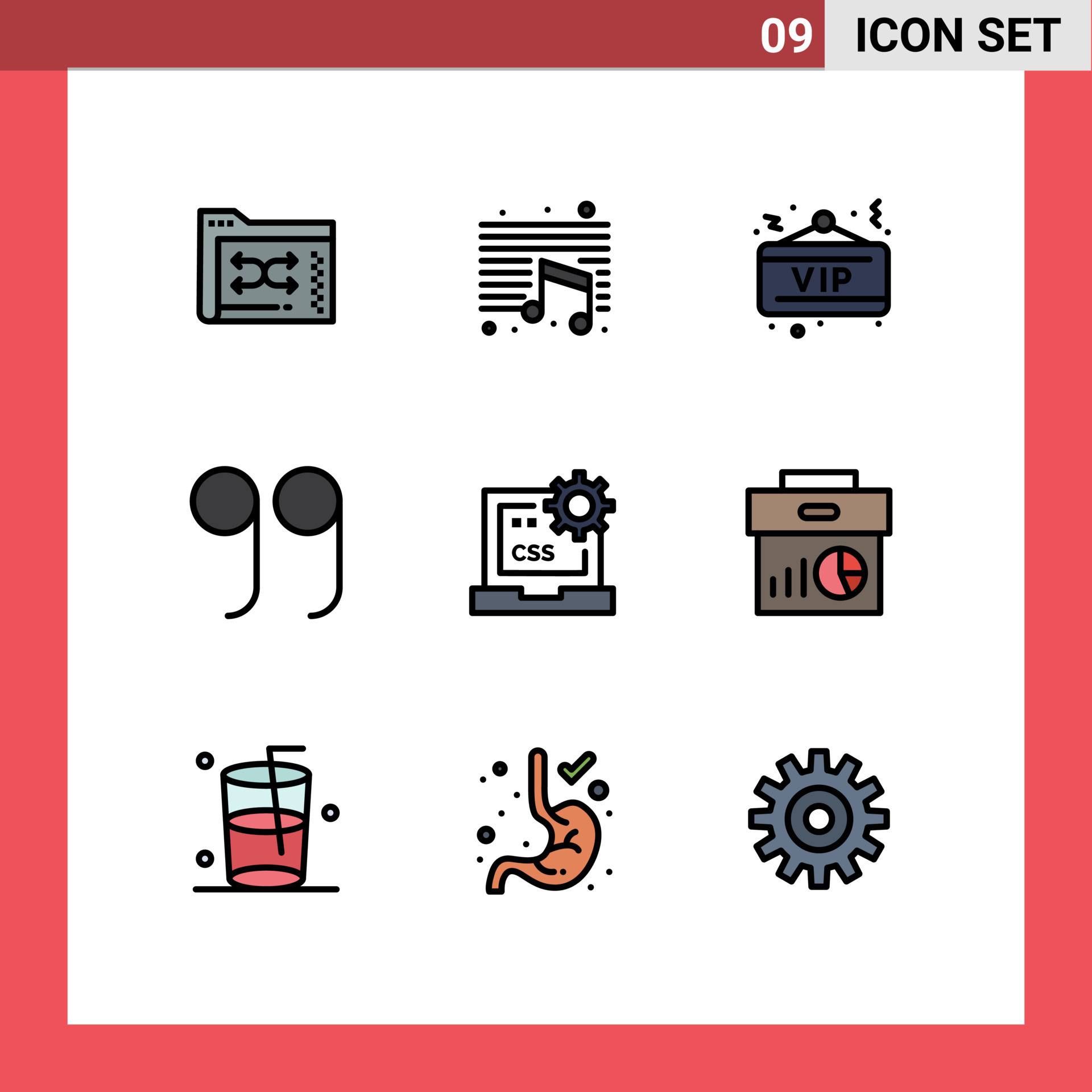 9 User Interface Filledline Flat Color Pack of modern Signs and Symbols ...