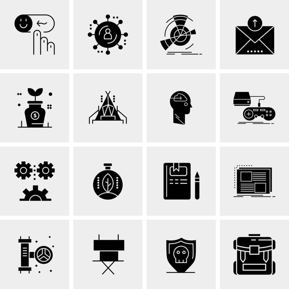 16 iconos de negocios universales vector ilustración de icono creativo para usar en proyectos relacionados con la web y dispositivos móviles