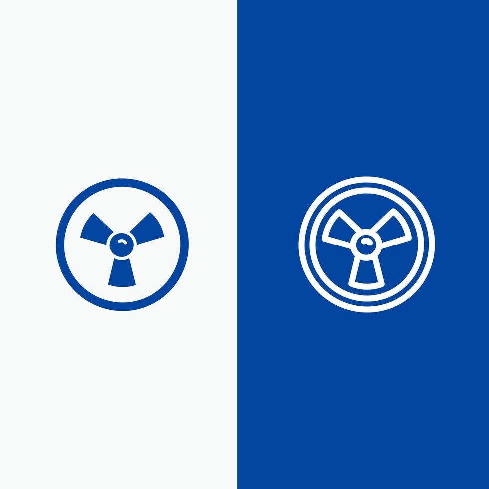 Biohazard Chemist Science Line and Glyph Solid icon Blue banner Line and Glyph Solid icon Blue banner vector