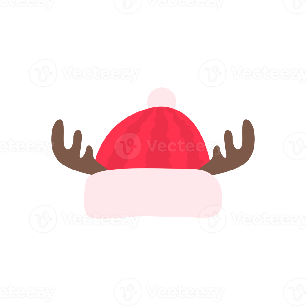Christmas hat. Red knitted hat. For wearing in a Christmas party png