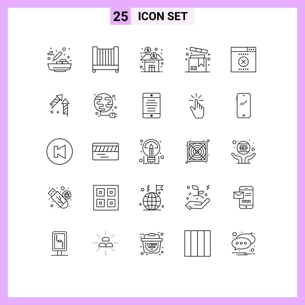 25 Creative Icons Modern Signs and Symbols of error shopping business product box Editable Vector Design Elements