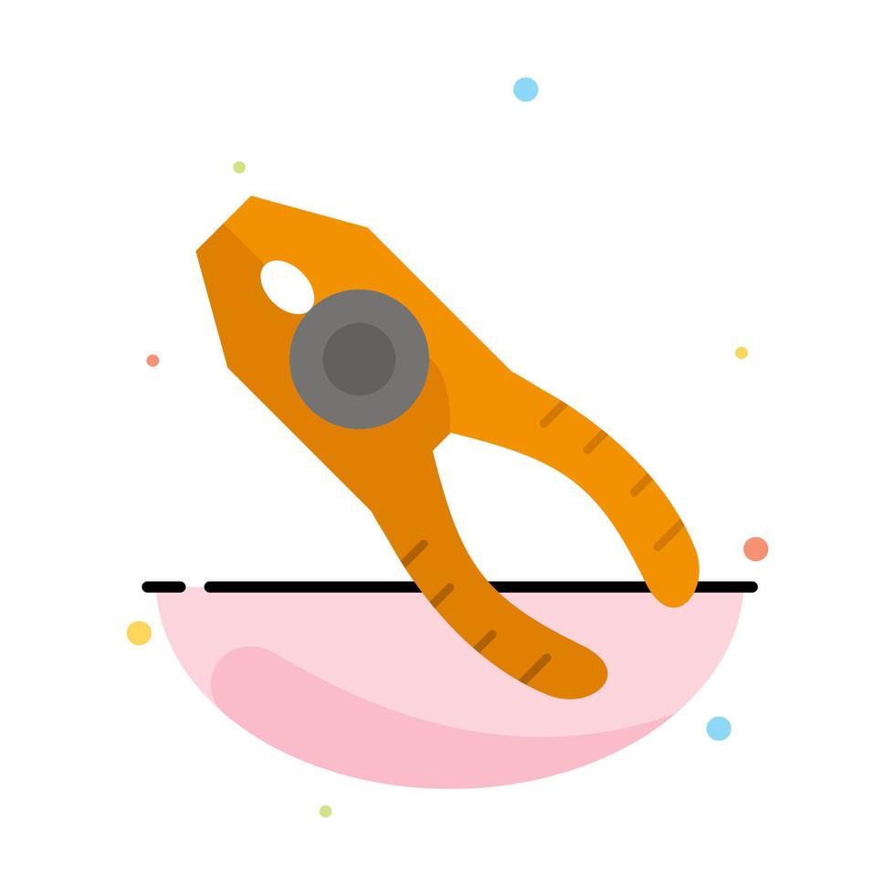 Pincers Pliers Tongs Repair Tool Abstract Flat Color Icon Template vector