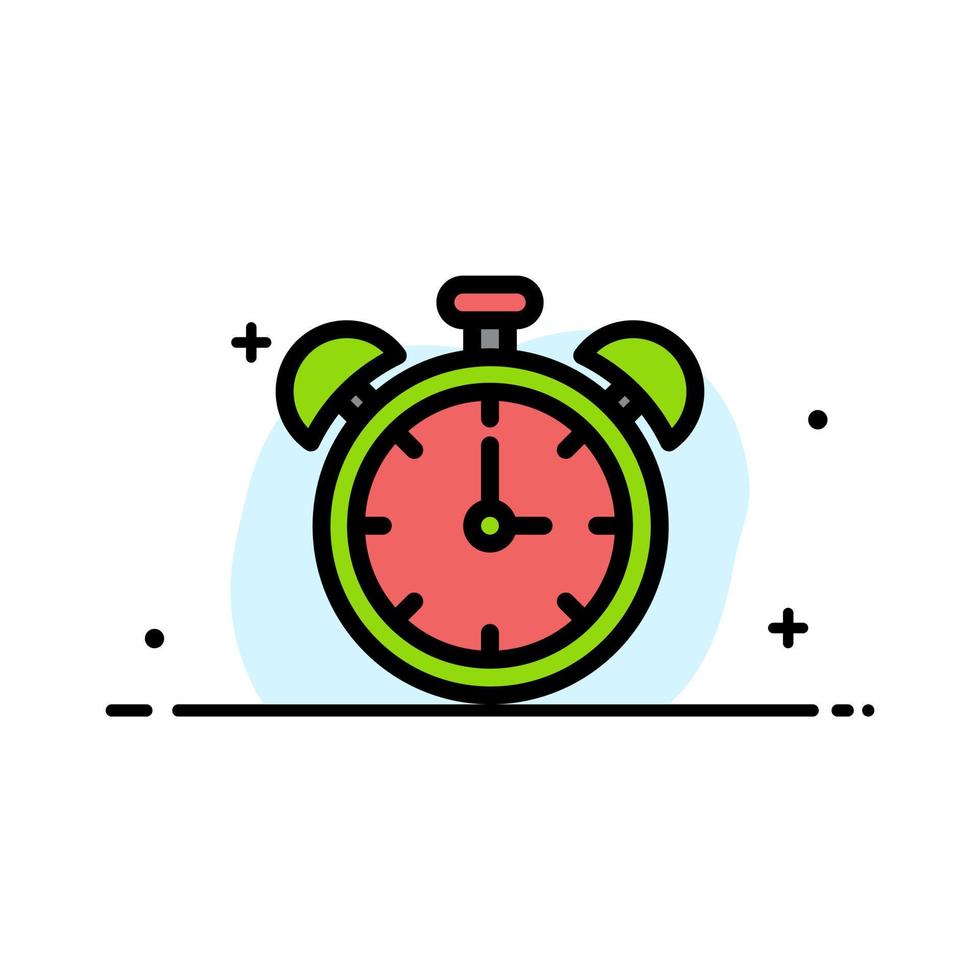 Alarm Clock Education Time  Business Flat Line Filled Icon Vector Banner Template