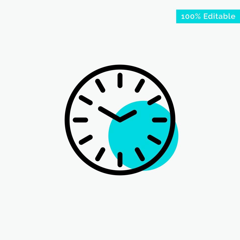 reloj de tiempo limpieza turquesa resaltar círculo punto vector icono