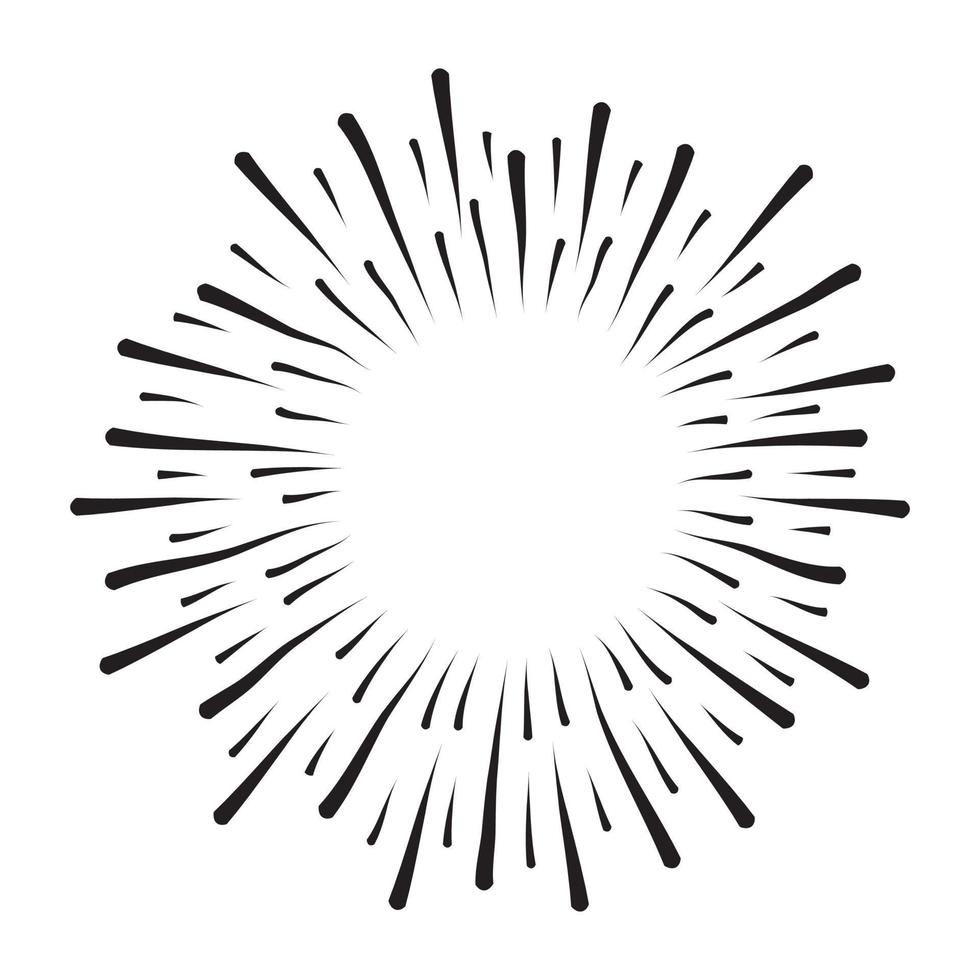 Starburst, sunburst element. Vector illustration