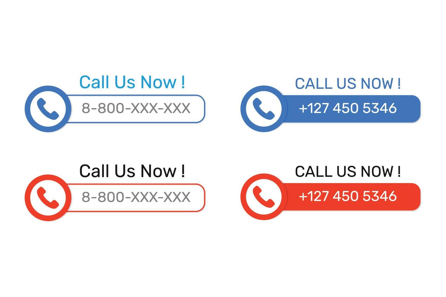 Phone call us now template. vector