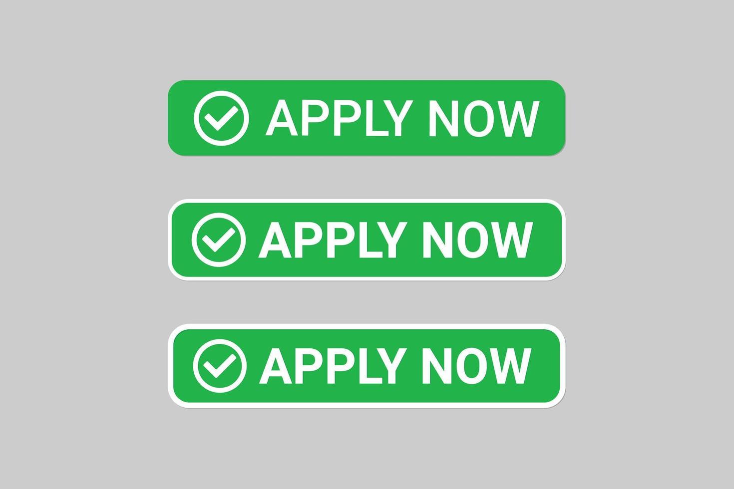 Apply now buttons  design for web services application. vector