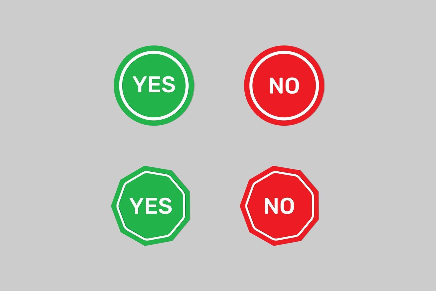 Yes or no button approved or rejected vector design.