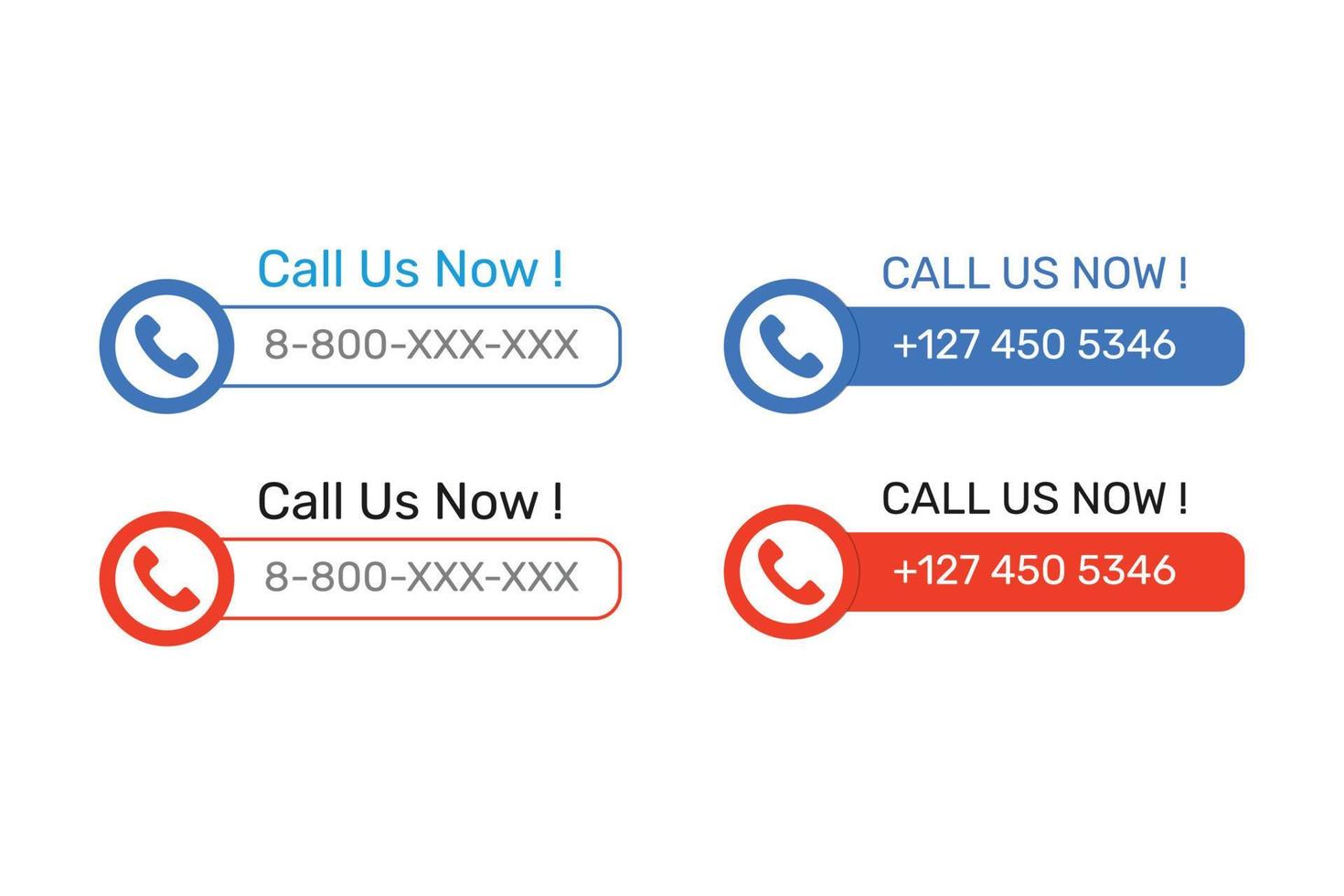 Phone call us now template design. vector