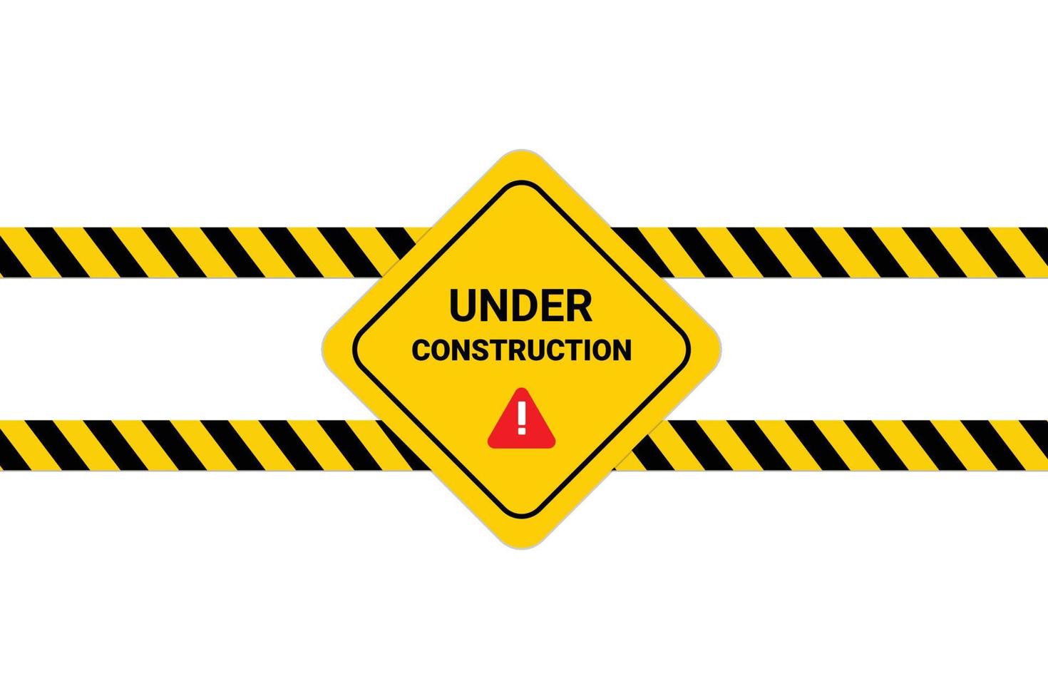 Realistic sign under construction Yellow vector. vector