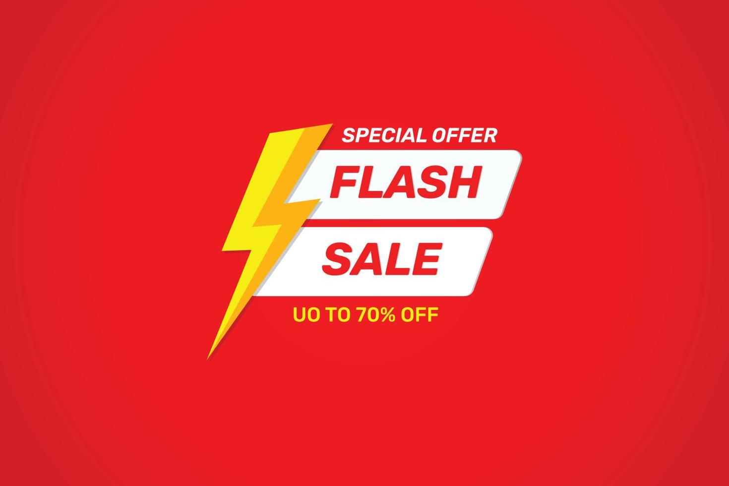 Special offer flash sale banner discount up to 70 percent off premium design vector