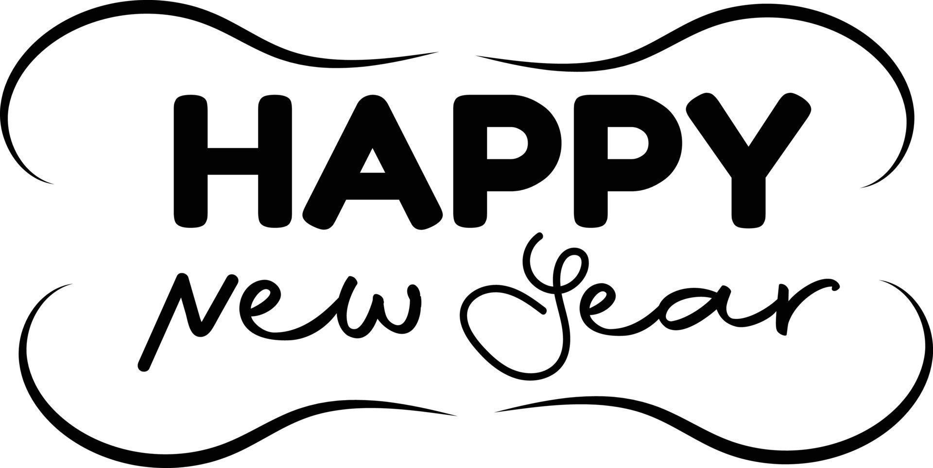 Happy new year lettering vector