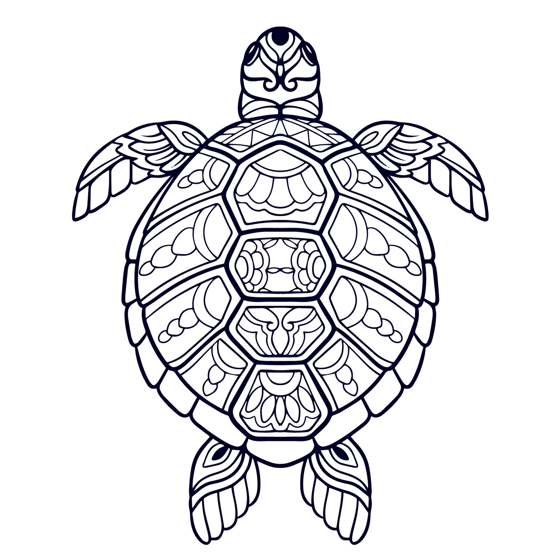 Beautiful Turtle Mandala arts. isolated on white background. 14572078 ...