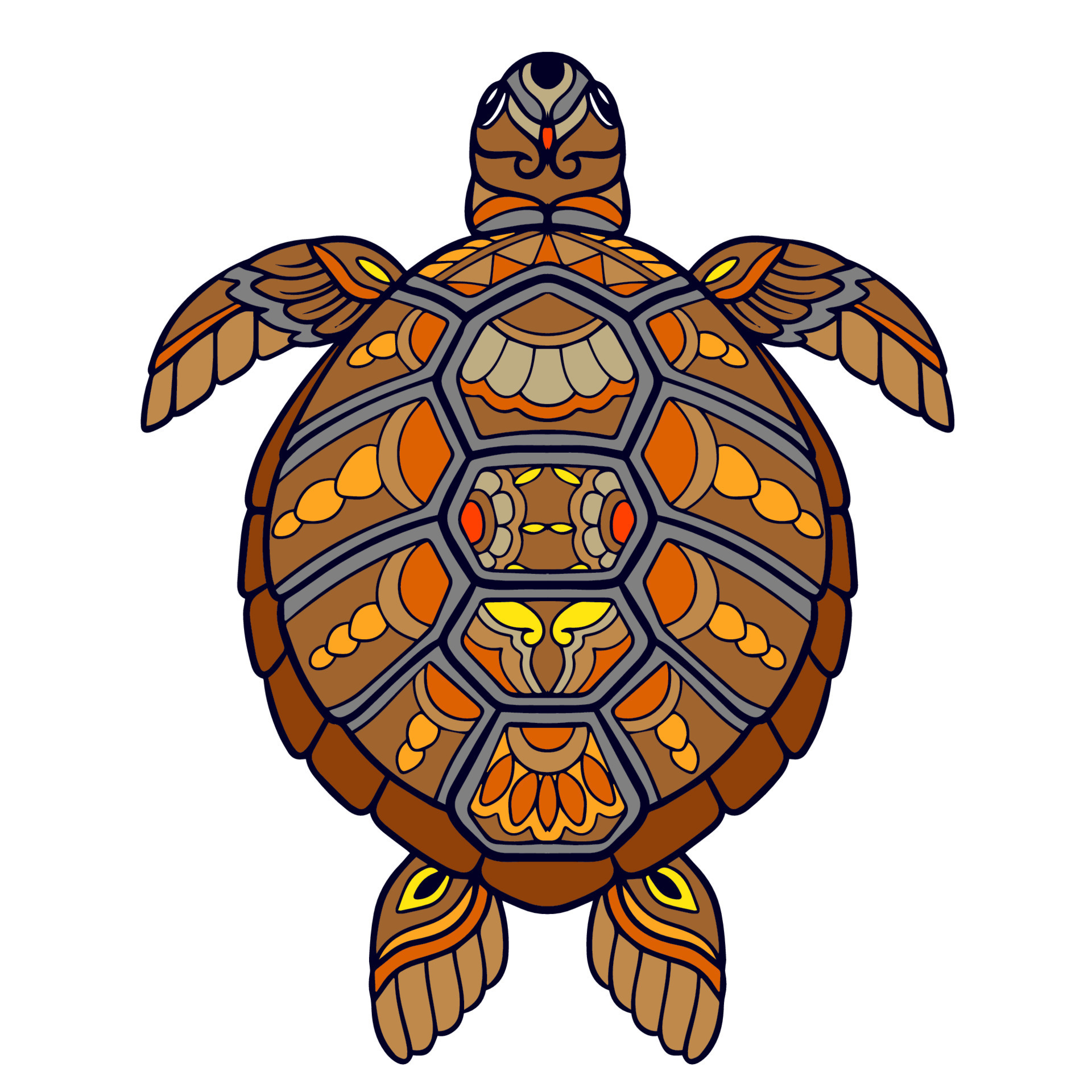 Colorful Turtle Mandala arts. isolated on white background. 14572090 ...