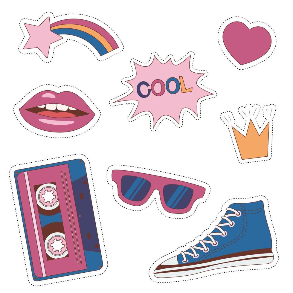 retro set back to 90s vector