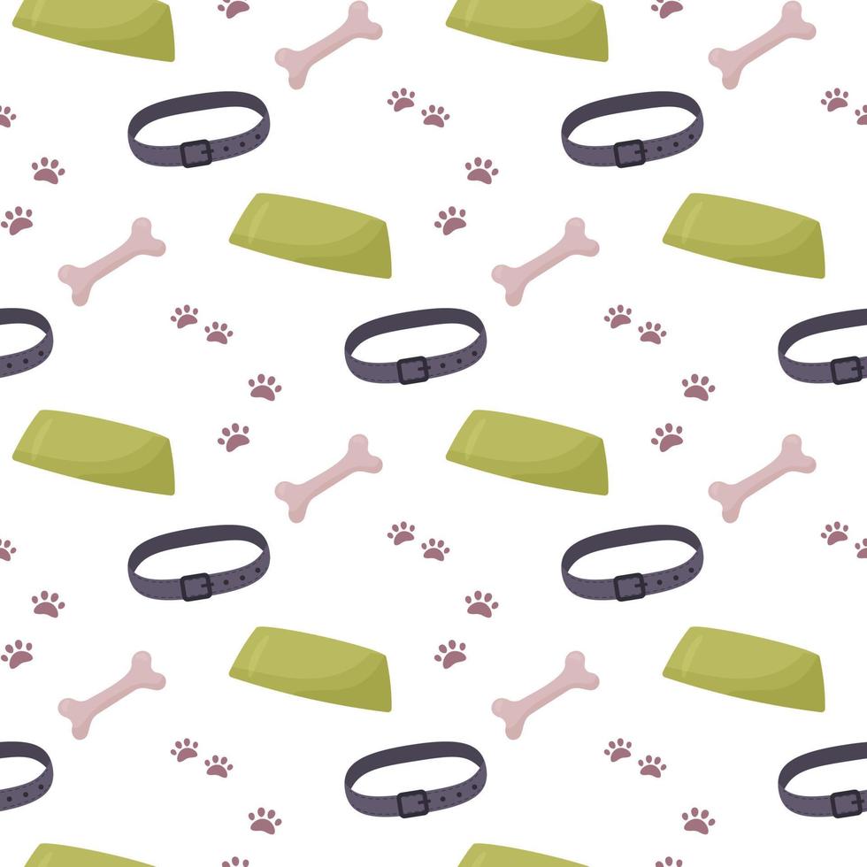 pets items pattern vector