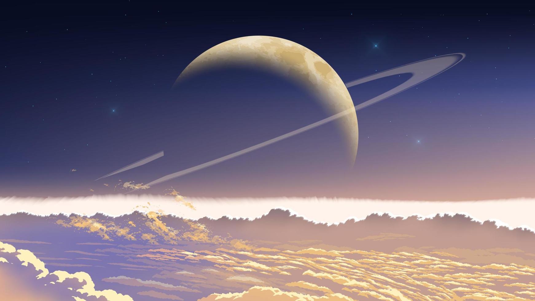 cloudscape with a background of the big moon vector