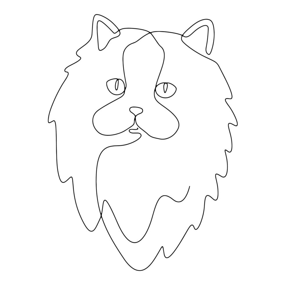 line art and continuous line cat minimal concept element. vector illustration.