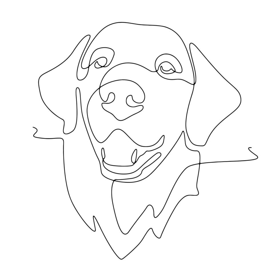 arte de línea animal de perro y concepto de línea continua. para el diseño de logotipos. vector