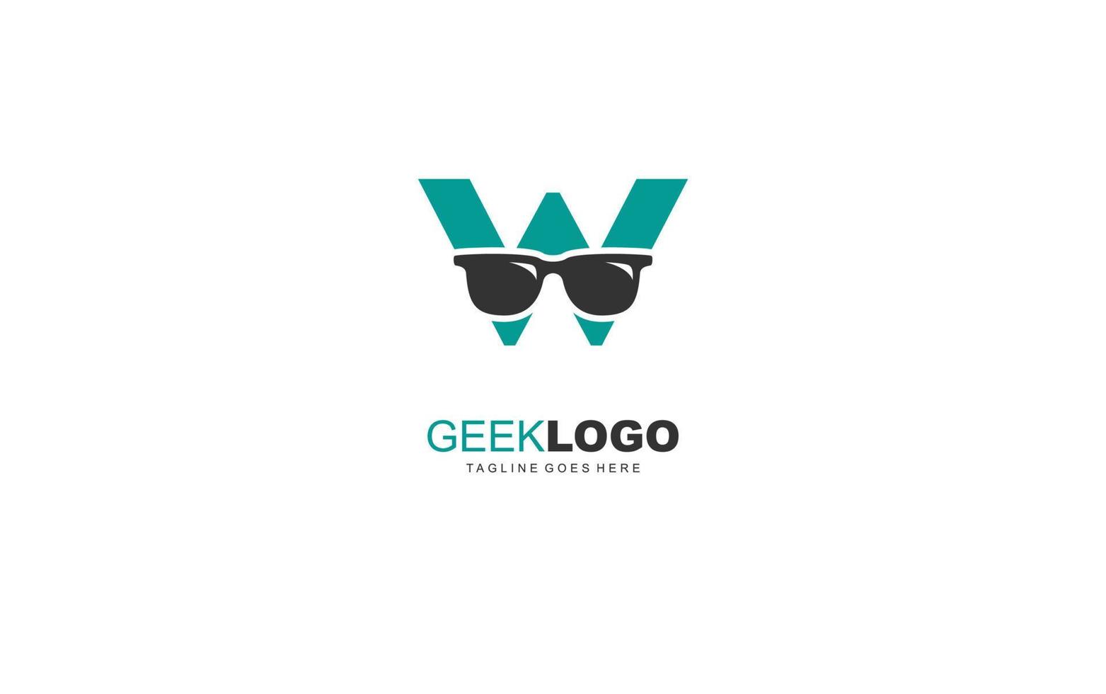 W logo Sunglasses for identity. letter template vector illustration for your brand.