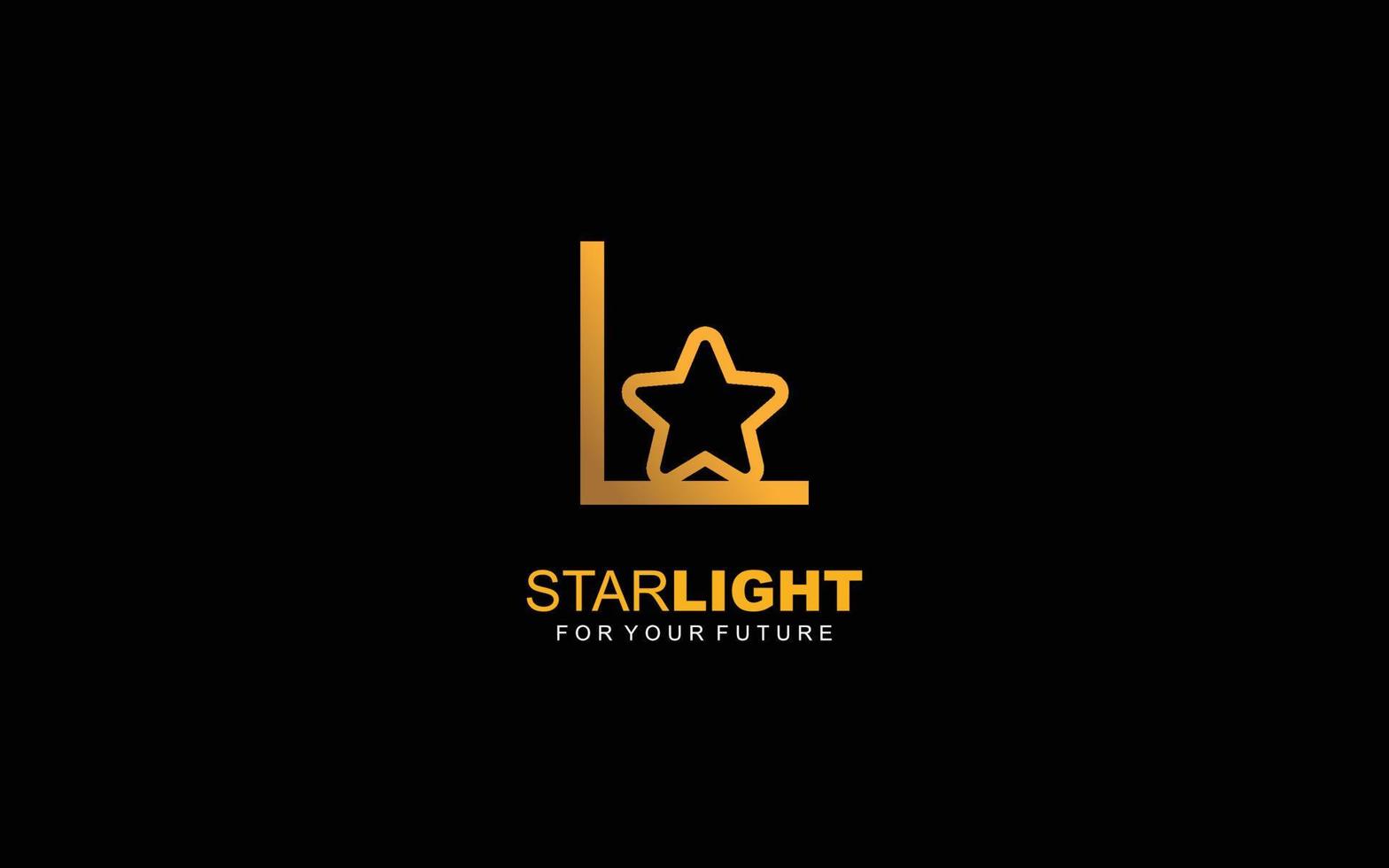 L logo star for branding company. letter template vector illustration for your brand.