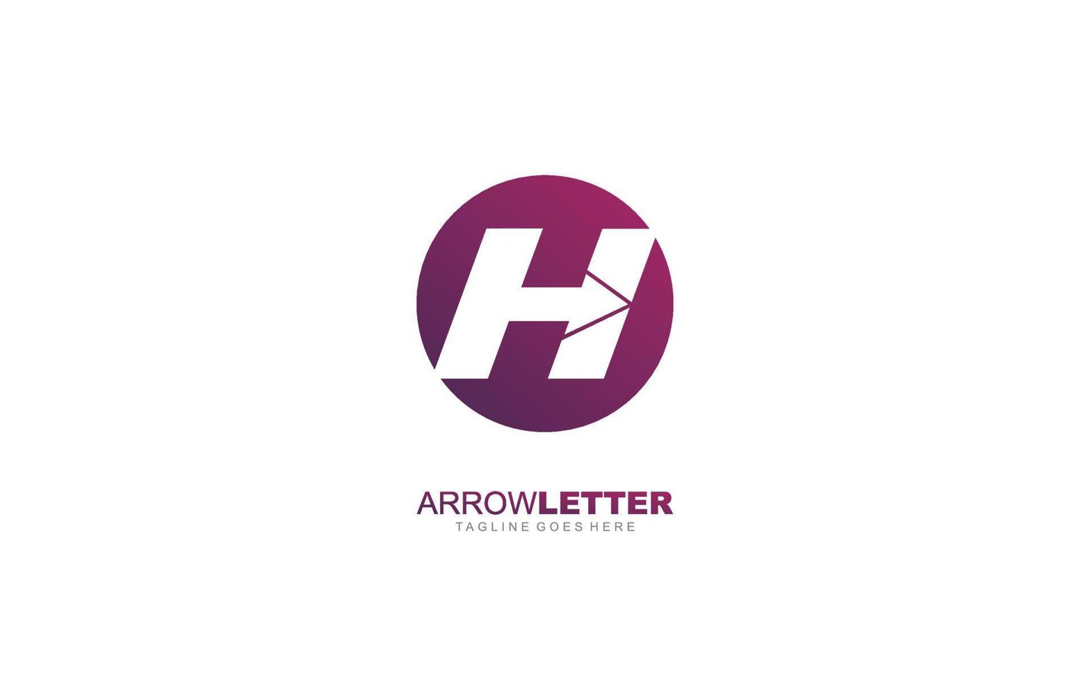 H logo business for branding company. arrow template vector illustration for your brand.