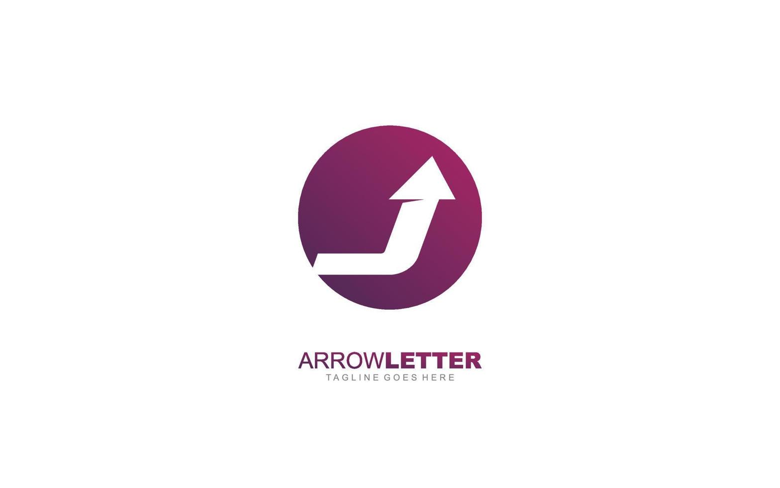 J logo business for branding company. arrow template vector illustration for your brand.
