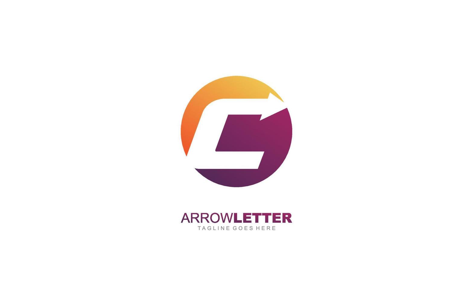 C logo business for branding company. arrow template vector illustration for your brand.