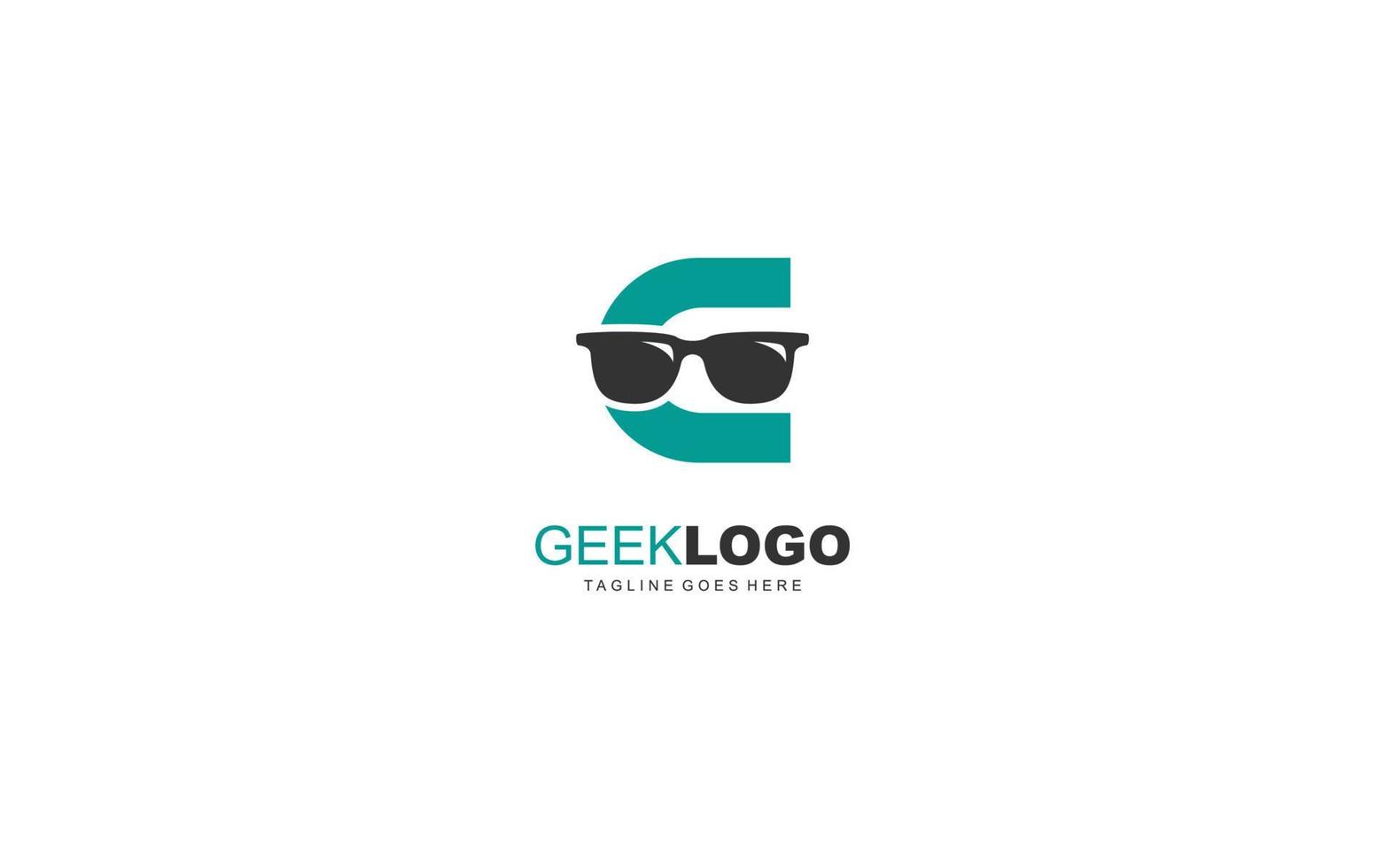 C logo Sunglasses for identity. letter template vector illustration for your brand.