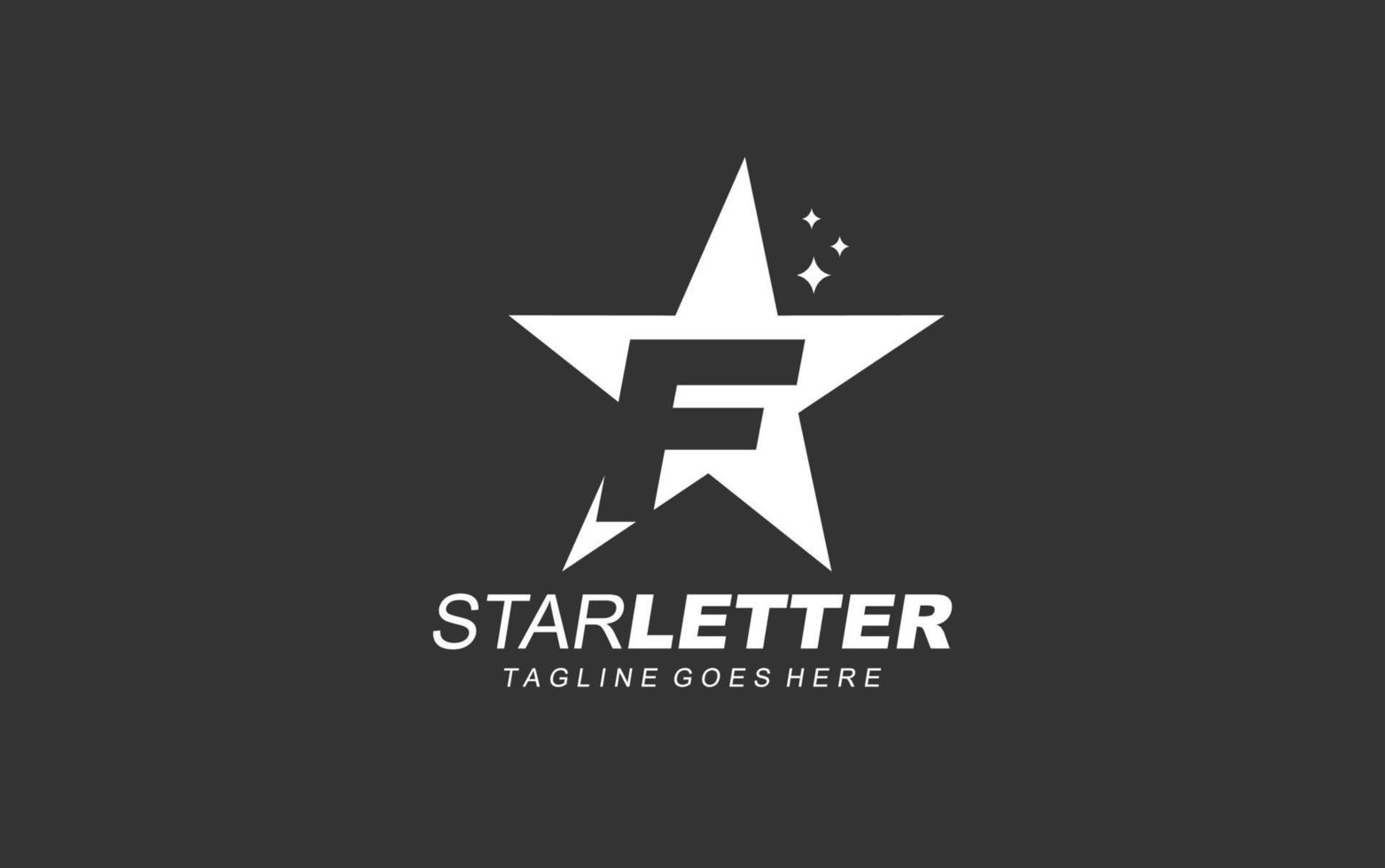 F logo star for branding company. letter template vector illustration for your brand.