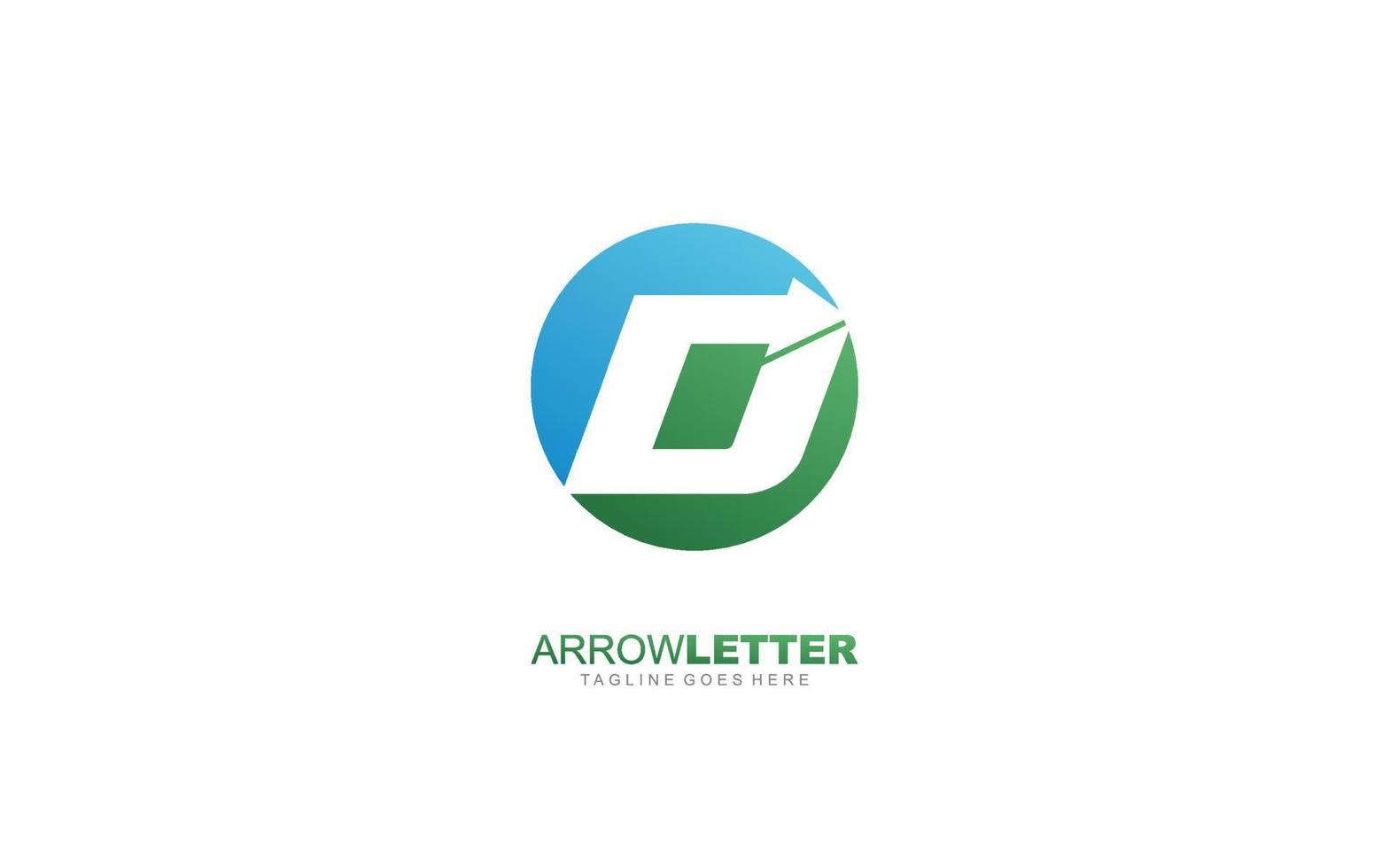 D logo business for branding company. arrow template vector illustration for your brand.