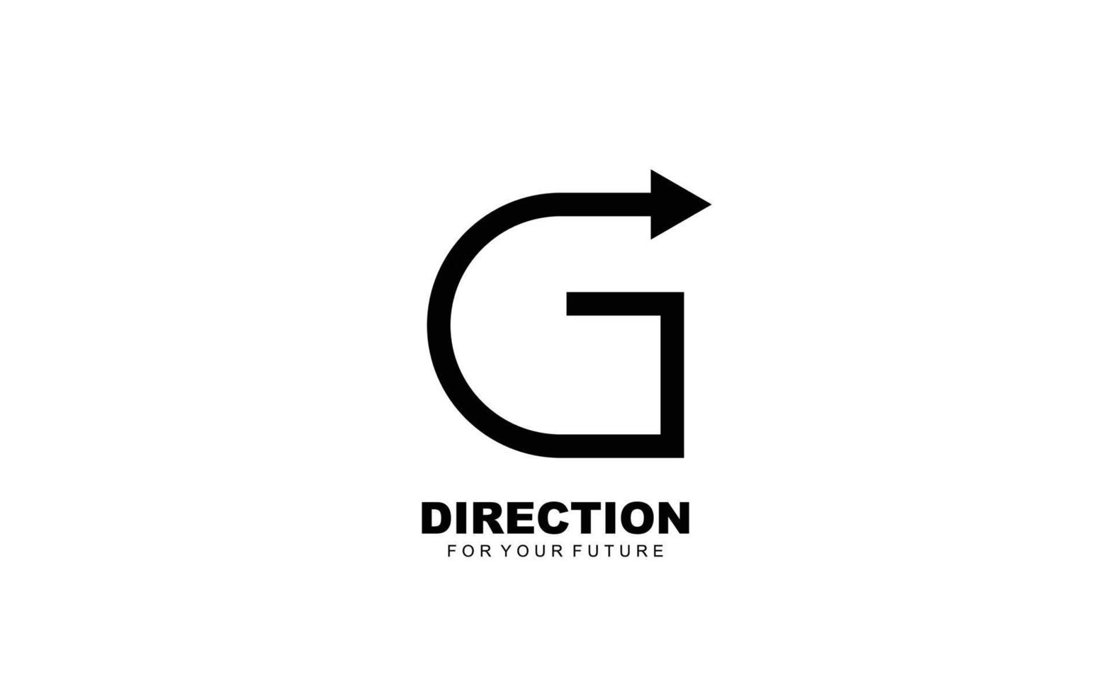 G logo business for branding company. arrow template vector illustration for your brand.