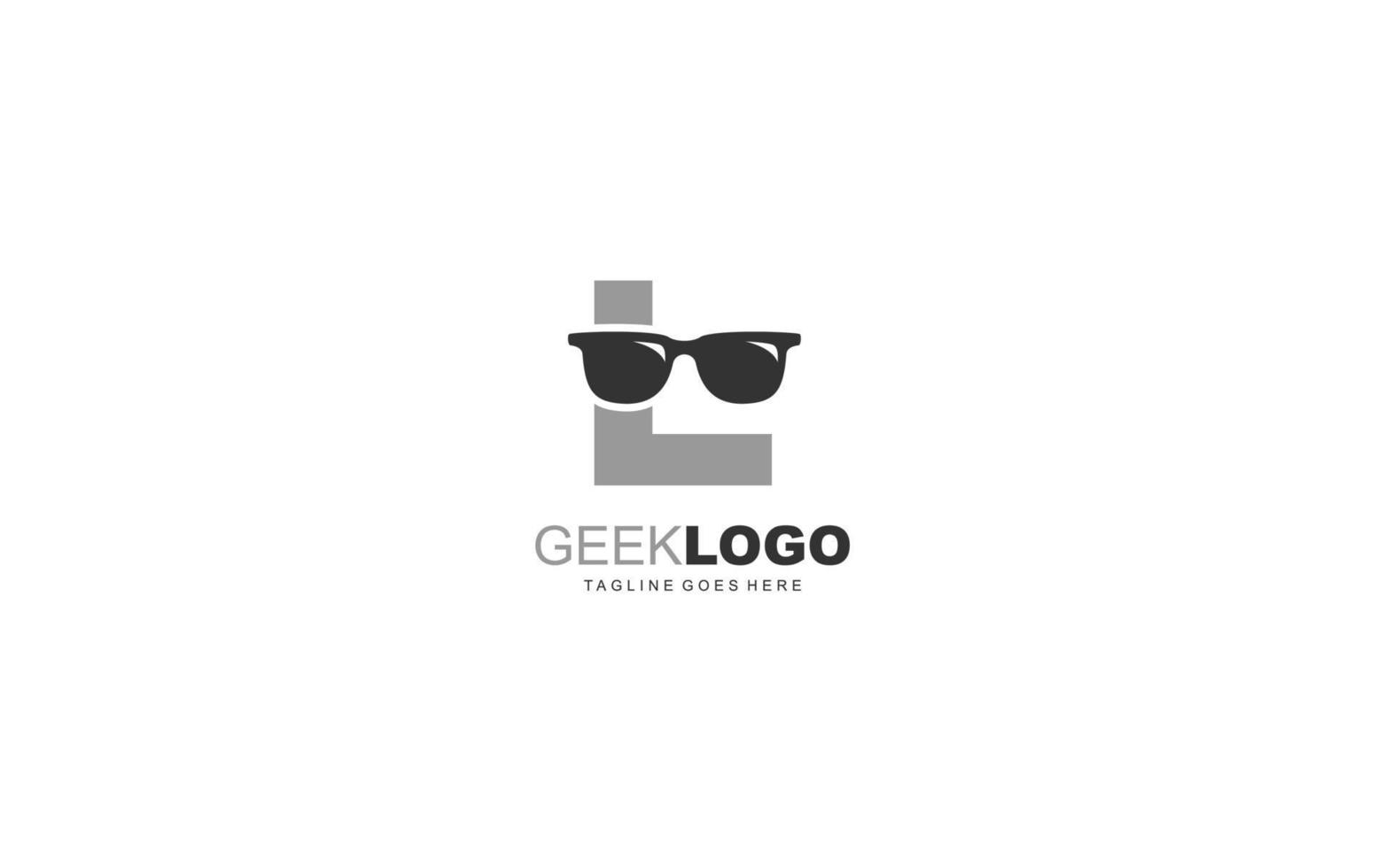 L logo Sunglasses for identity. letter template vector illustration for your brand.