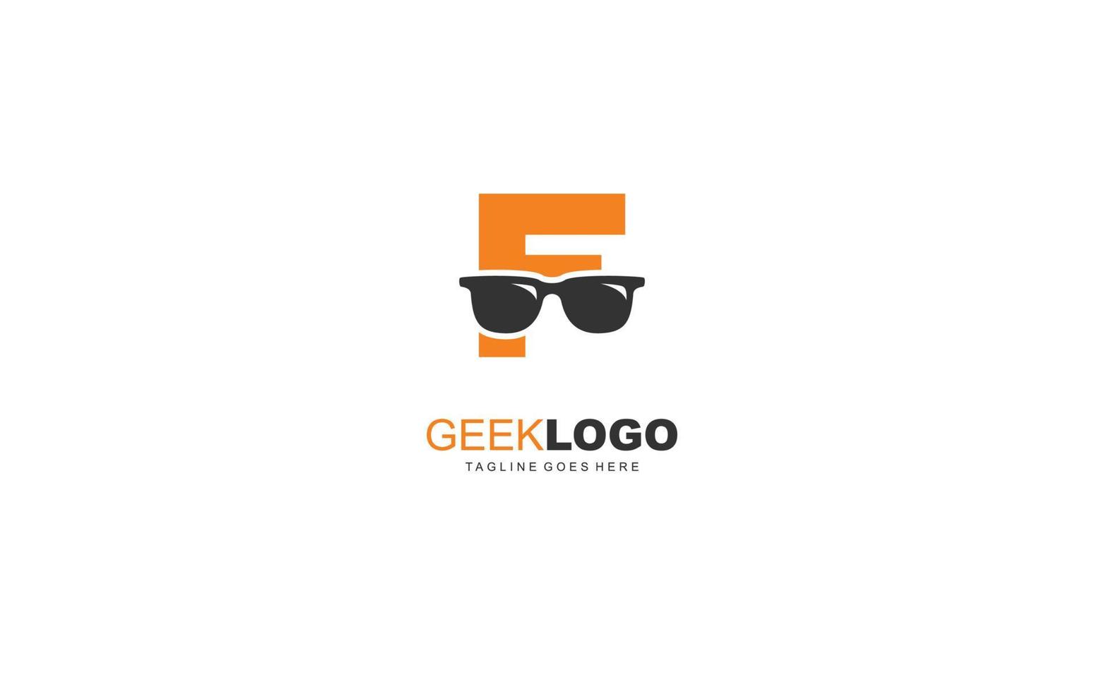 F logo Sunglasses for identity. letter template vector illustration for your brand.