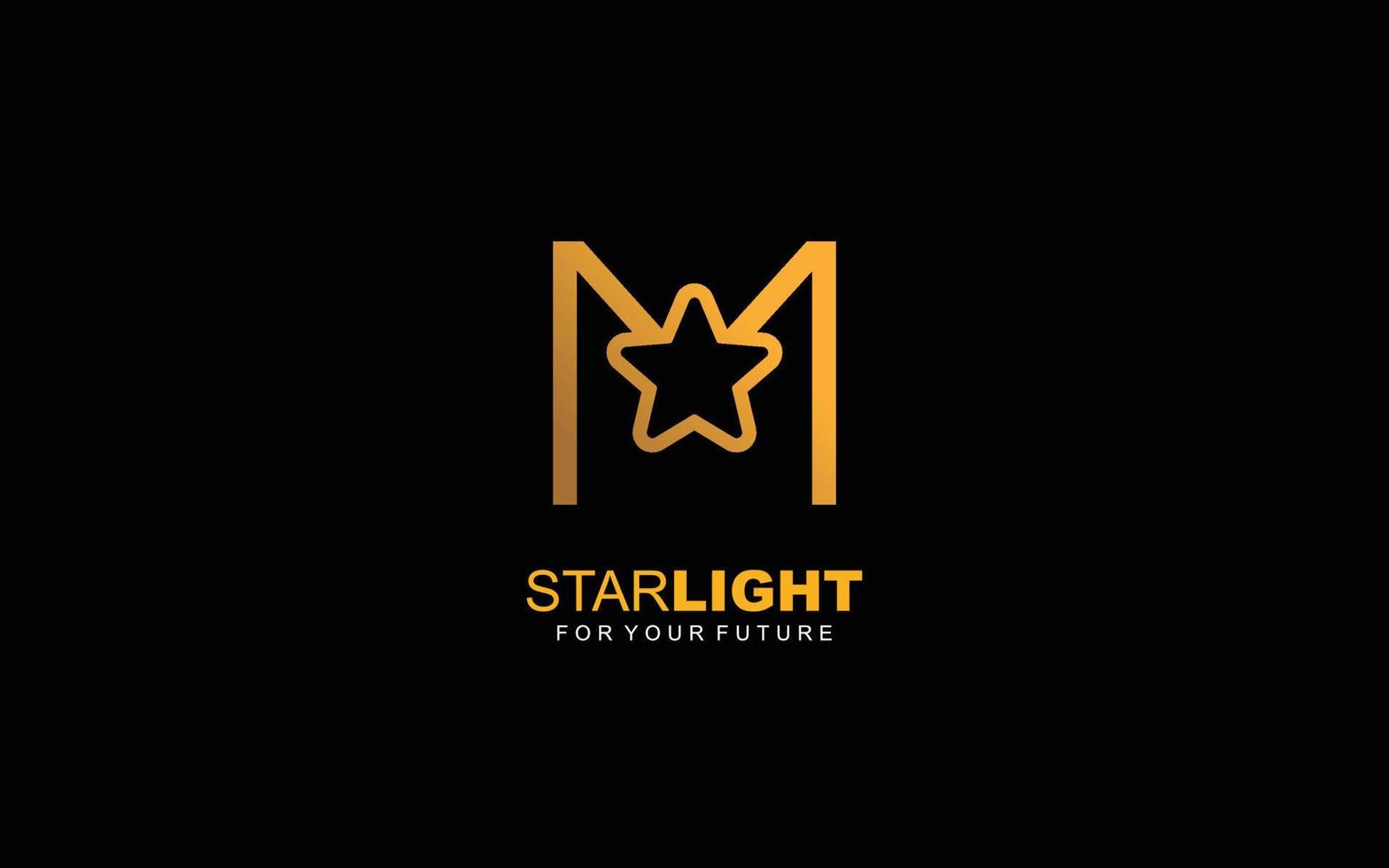 M logo star for branding company. letter template vector illustration for your brand.