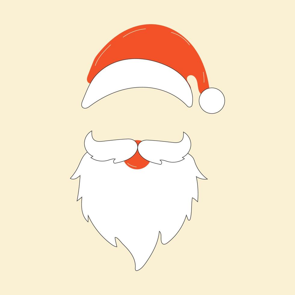 The face of a cute Santa Claus .Vector in cartoon style. All elements are isolated vector