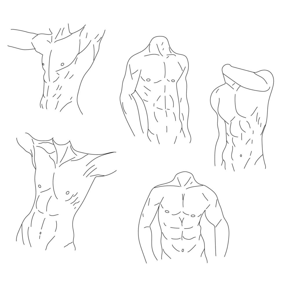 hand drawn cartoon illustration of an anime fitness muscle boy ilustração  do Stock