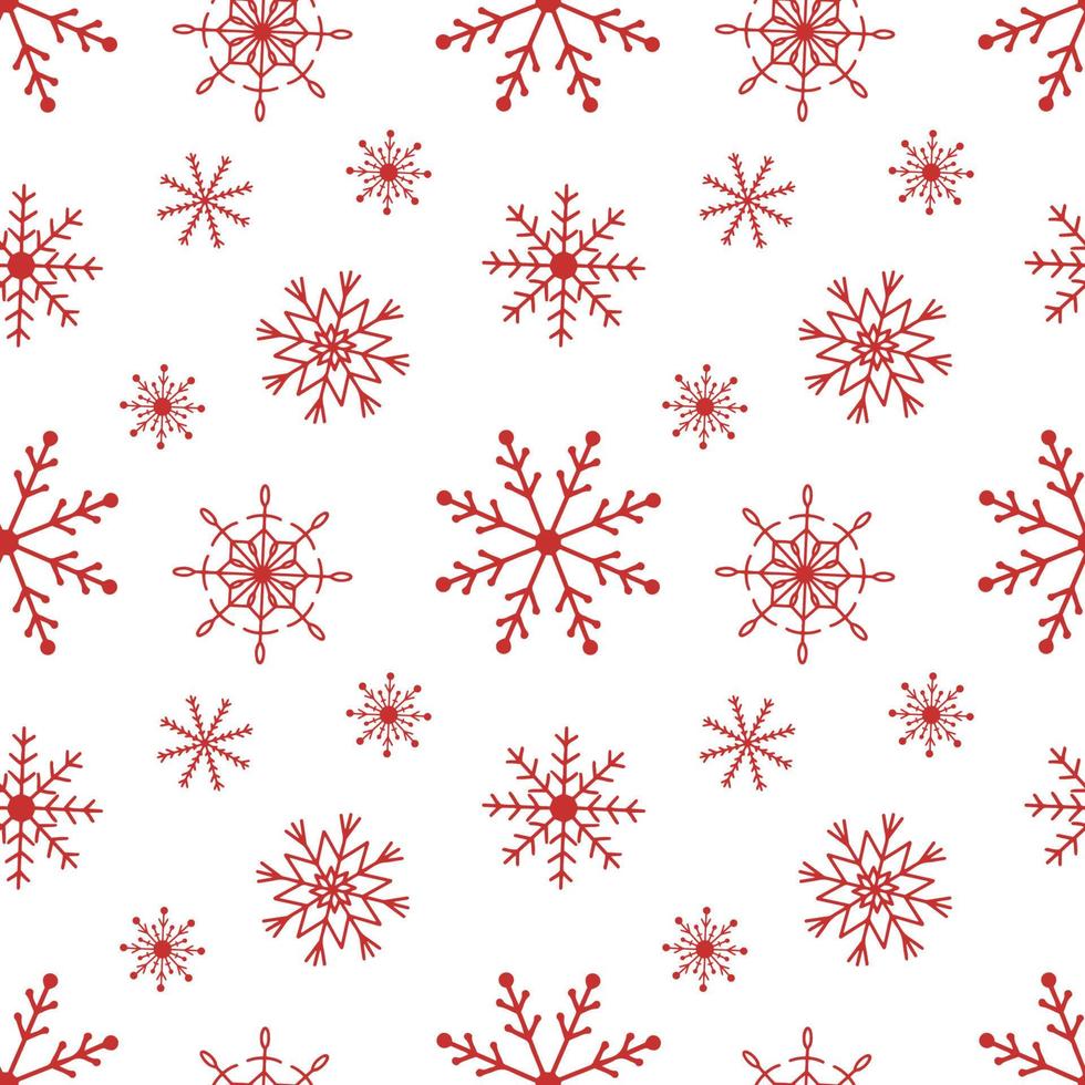 Vector flat hand drawn christmas seamless pattern