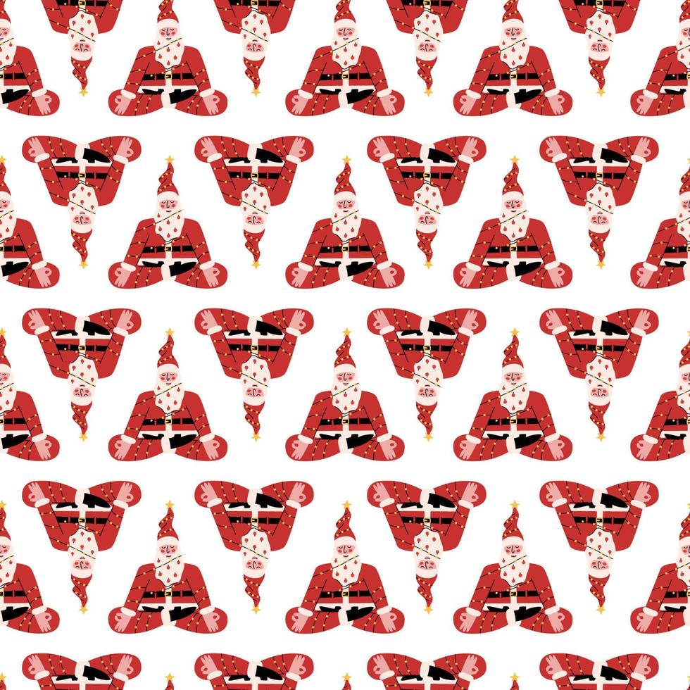 Vector flat hand drawn christmas seamless pattern