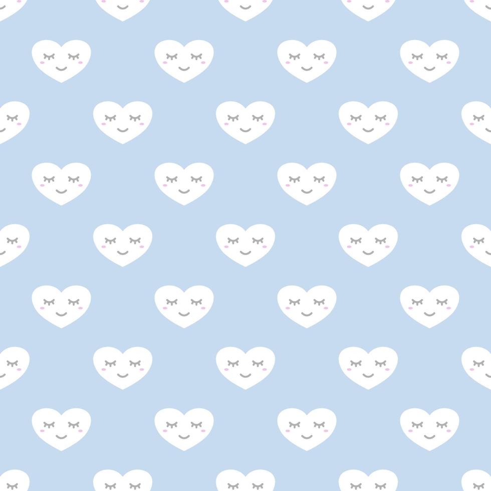 Heart cartoon cute pastel seamless pattern. vector