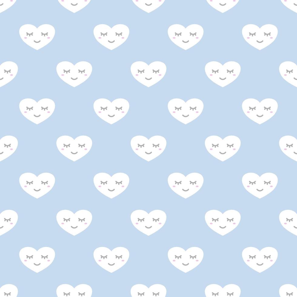 Heart cartoon cute pastel seamless pattern. vector