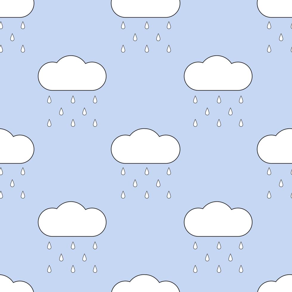 Cute seamless pattern. Cloud rain vector. vector